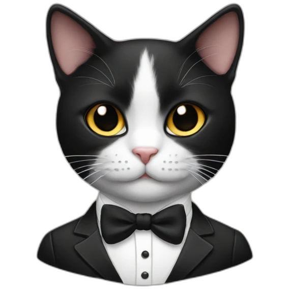 Tuxedo cat suit emoji