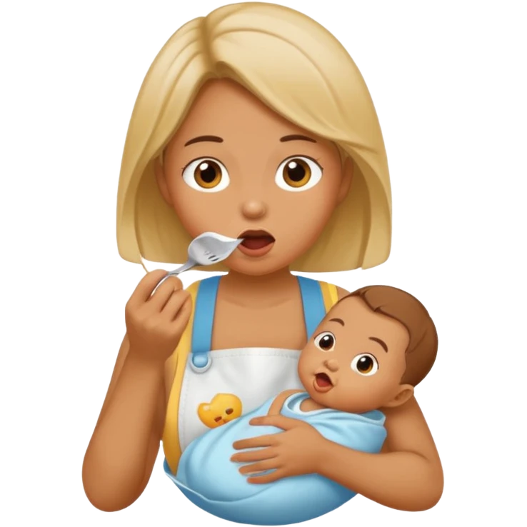 woman pretending to eat baby emoji