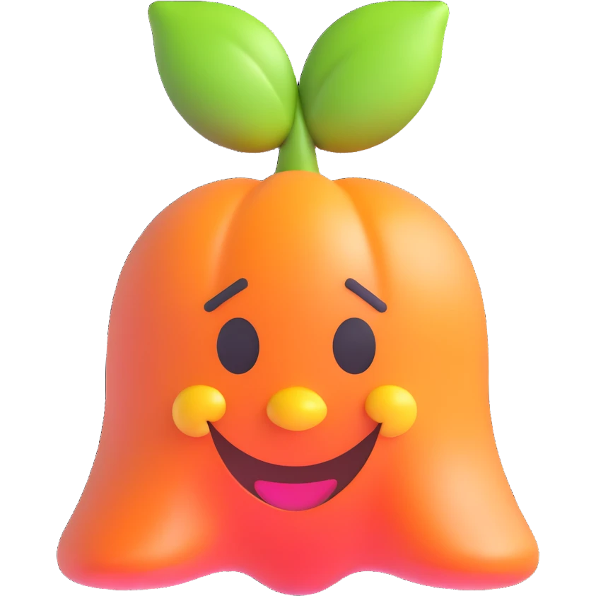 Peach bell in 3D emoji style, Microsoft Fluent 3D, vibrant and playful, simple and recognizable, no text emoji