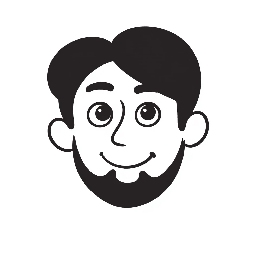 face of a man named Antony, hand-drawn, playful emoji
