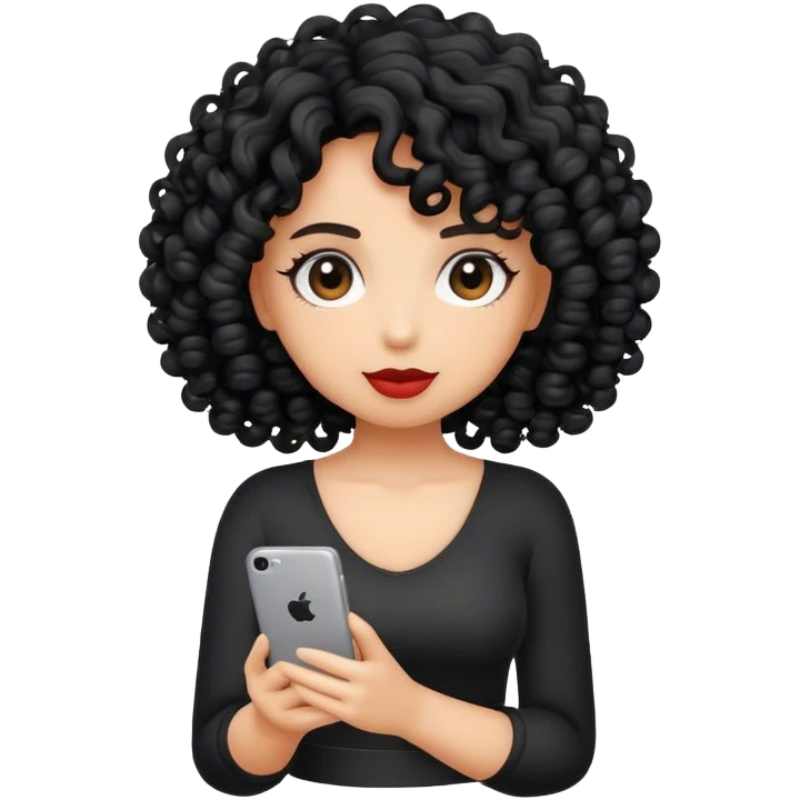 Creator content girl black curly emoji