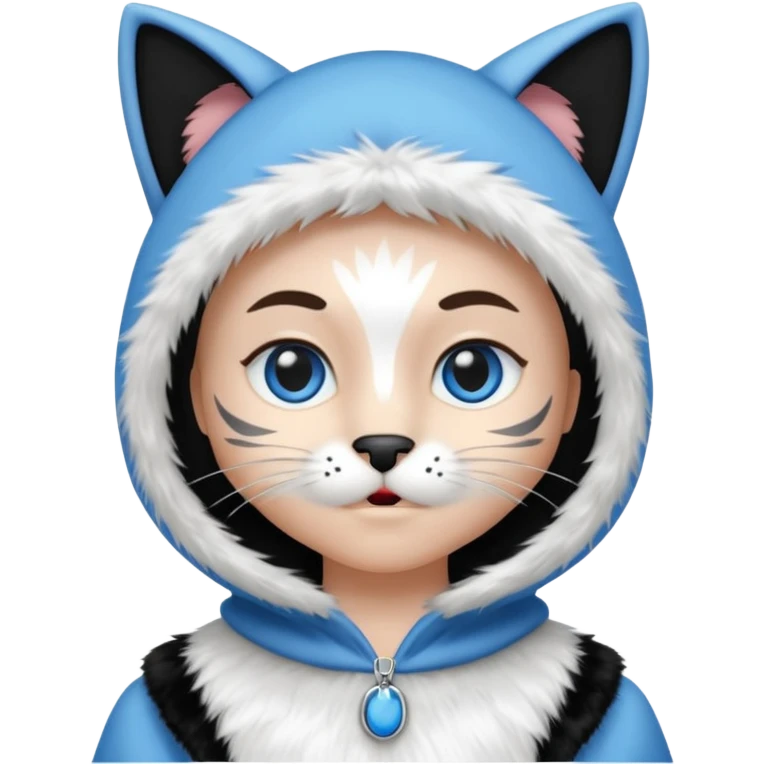 white kid in cat costume emoji
