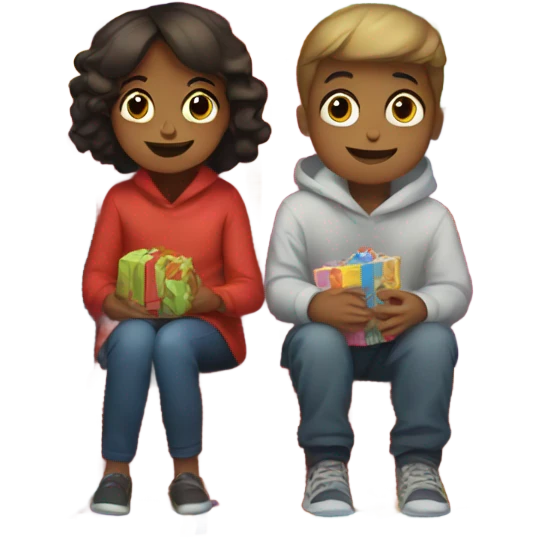 a girl and bit with gifts  emoji