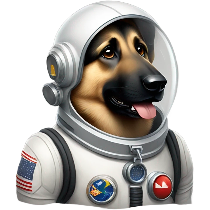 german shepherd with astronaut suit emoji