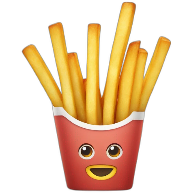 Hand with French fries fingers emoji