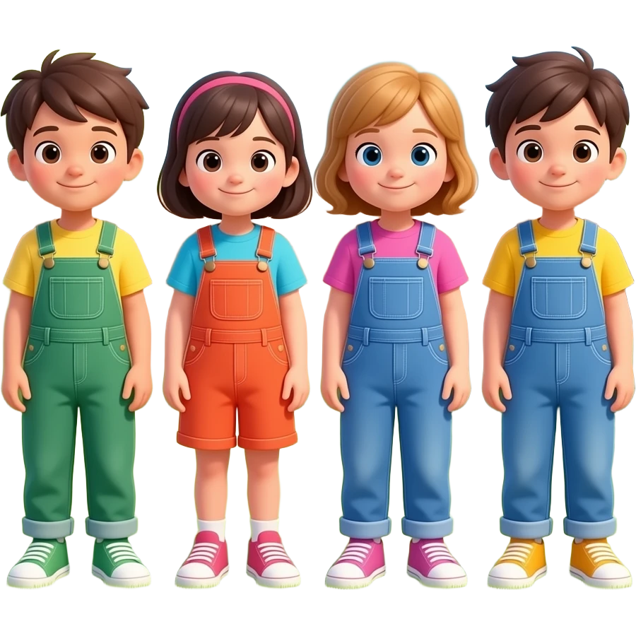 Colorful kids overalls emoji