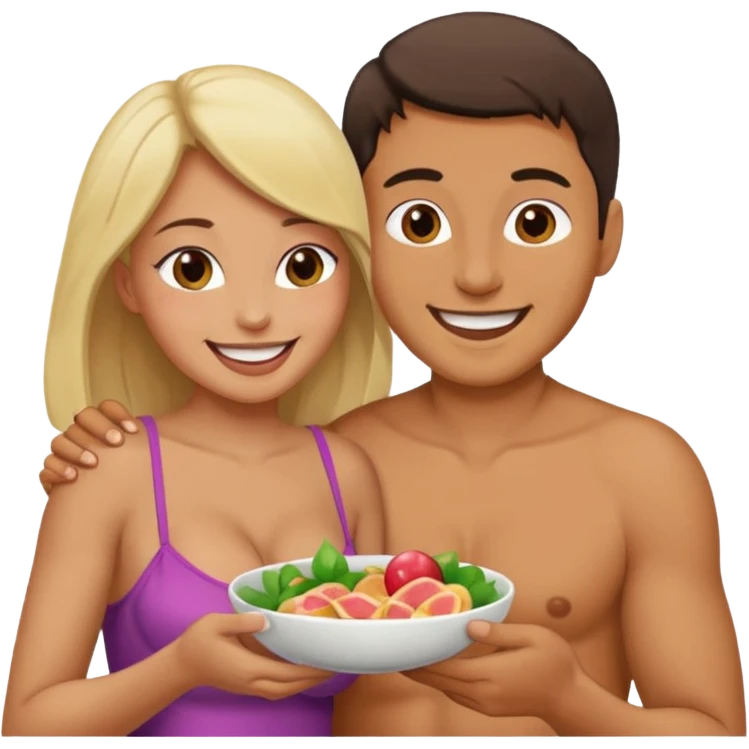 Guy eating a girls pussy out and she has her boobs out emoji emoji
