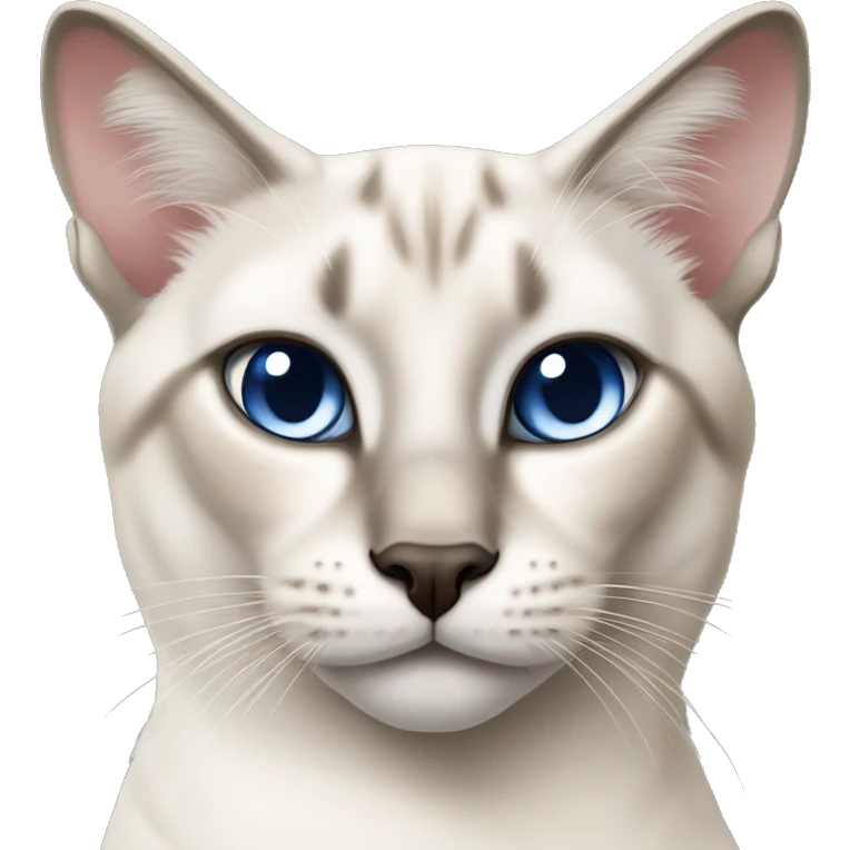 White lynx point Siamese cat face  emoji
