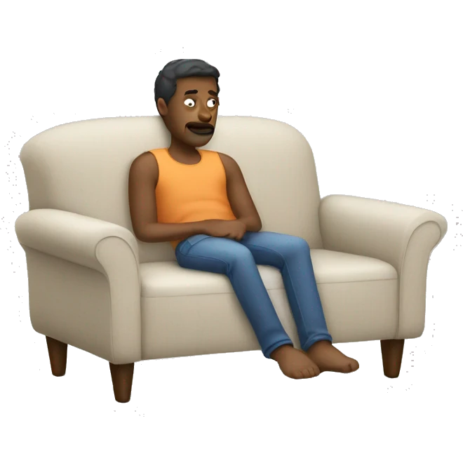 man laying lazily in his couch  emoji
