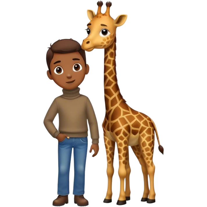 Boy giraffe with turtleneck and jeans emoji