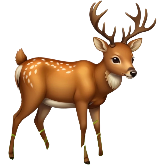 The deer eats grass. emoji
