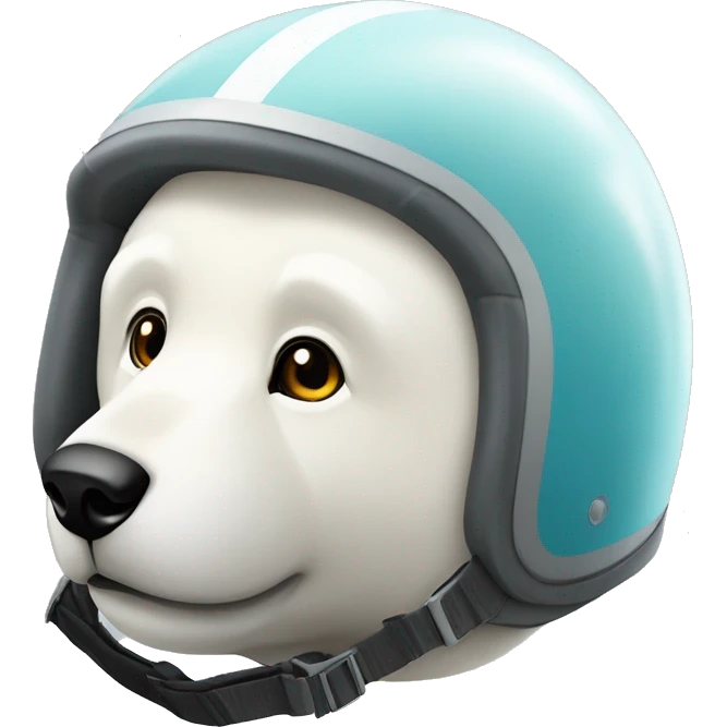 Oso polar usando un atuendo de la fórmula uno y sosteniendo un casco de piloto de carreras  emoji