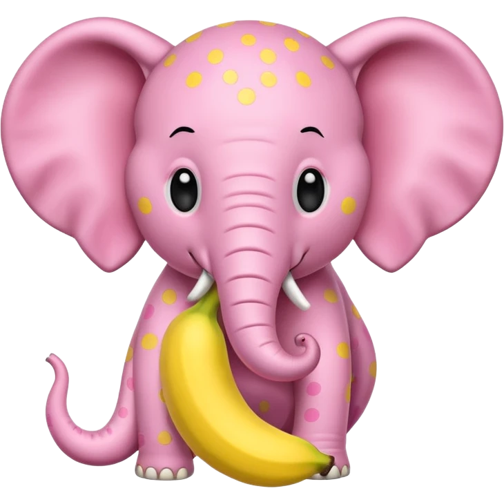 A poke a dotted elephant eating a banana emoji