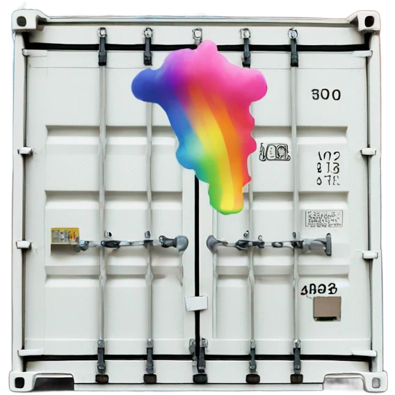 container 40 feet with rainbow hair emoji