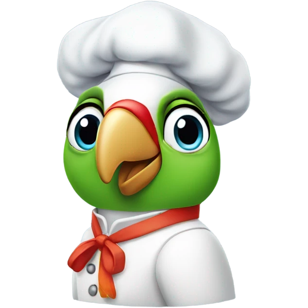 white cacadu parrot chef emoji