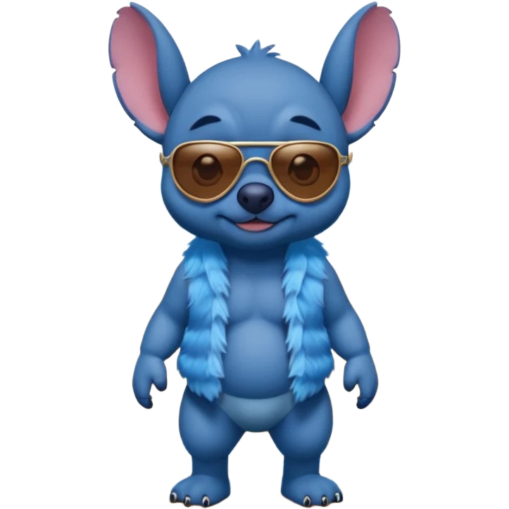 Stitch walking on the beach emoji