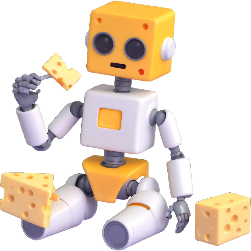 robot eating cheese emoji