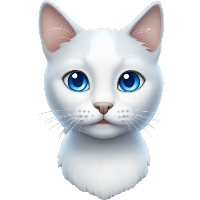 Grey and white cat with blue eyes emoji