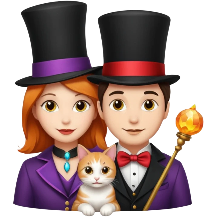 Kedi  çivcivmagician couple and their pet cat emoji
