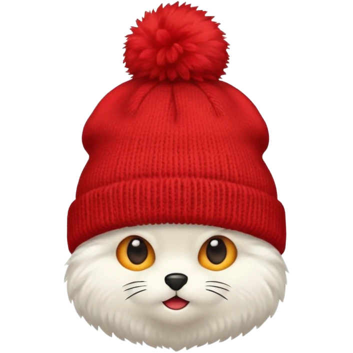 beanie with A fluffy pom-pom emoji