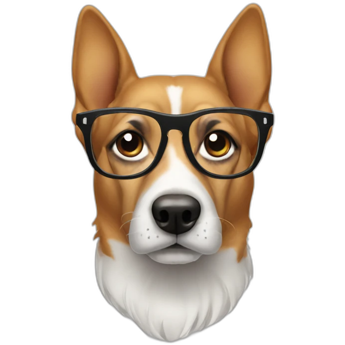 Dog with glasseas emoji