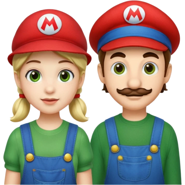 mario and luigi - one is a girl and one is a normal mario bro emoji