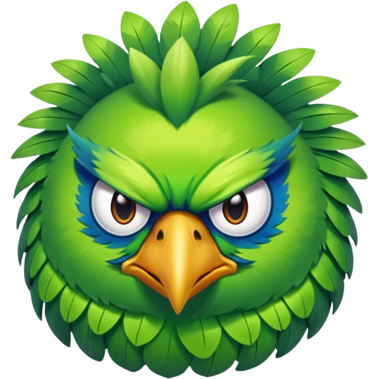 Green bird which is angry  emoji
