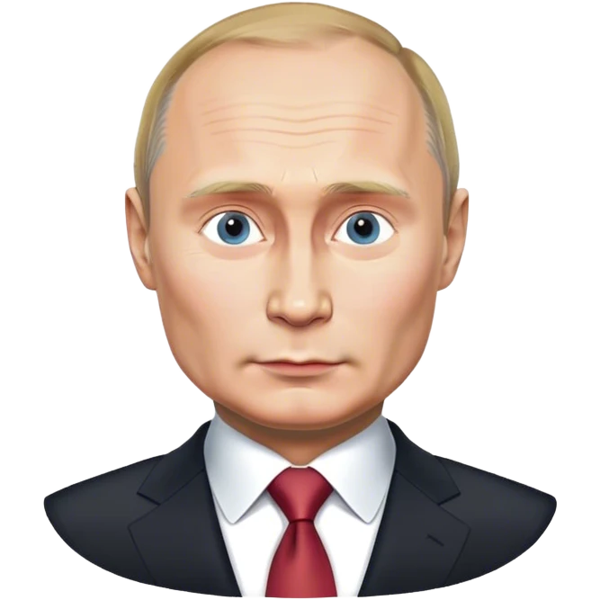 Photorealistic Putin stands in a suit emoji