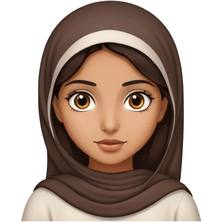 An Arab girl with dark brown hair and dark brown eyes emoji