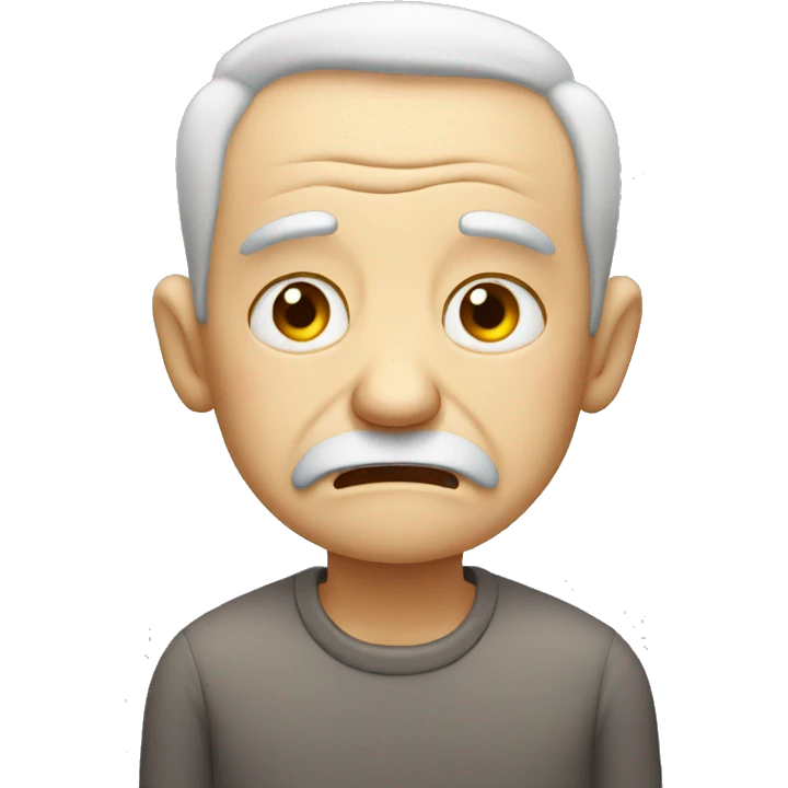 very sad elderly man, with a crying face emoji