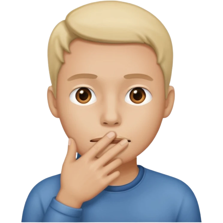 schweigen, hand in front of mouth emoji