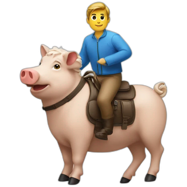 Un homme sur un cochon emoji