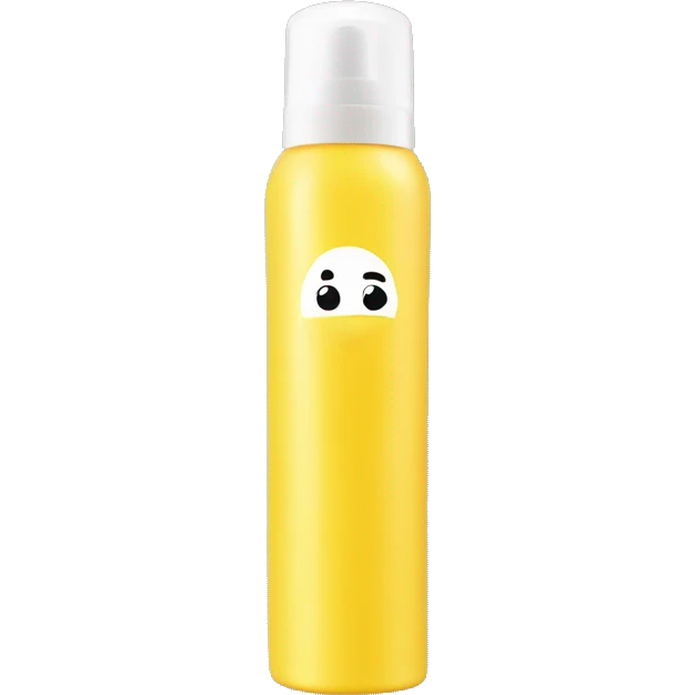 yellow bottle of scalp scrub with white top spray cover emoji