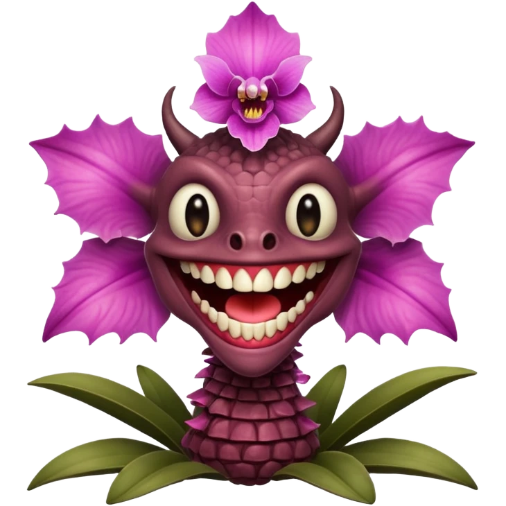 demogoron creature with natural and orchid like characteristics emoji
