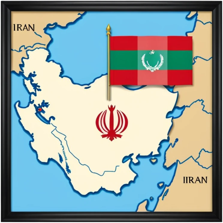 مرز های کشور ایران که روش پرچم پهلوی شاهشنشاهی هست emoji