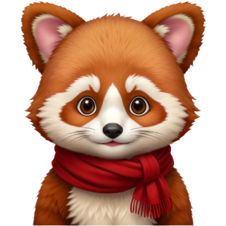 baby Red panda wearing a red scarf  emoji