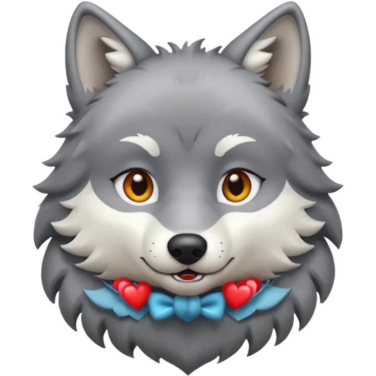 Wolf in love emoji