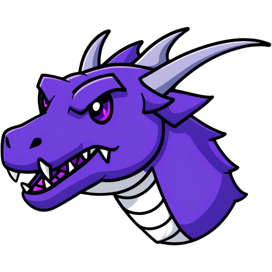 Minecraft black dragon head with purple eyes emoji