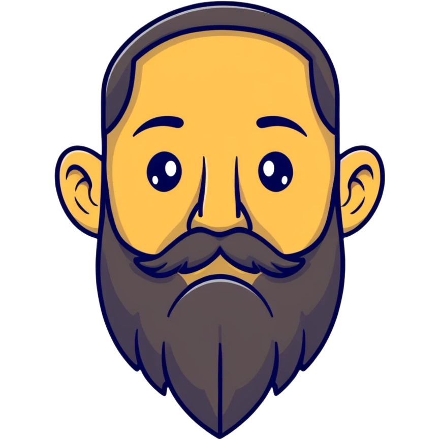 cute round nose with just a beard, no mustache emoji
