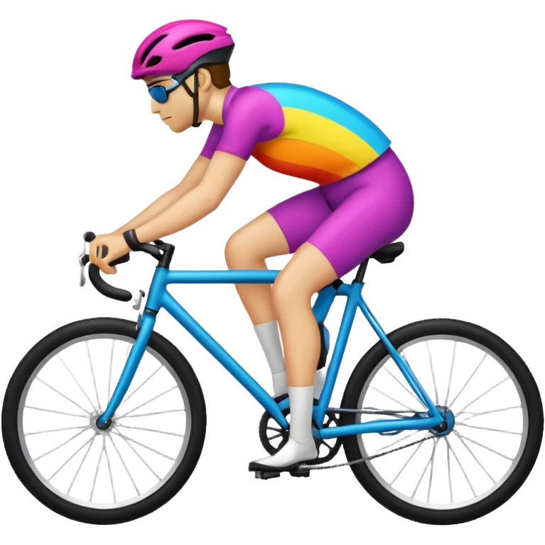 apple emoji style minimalist bold-lined emoji of bicycle with rider evoking spirit of Bicycle Day and classic blotter art no text emoji