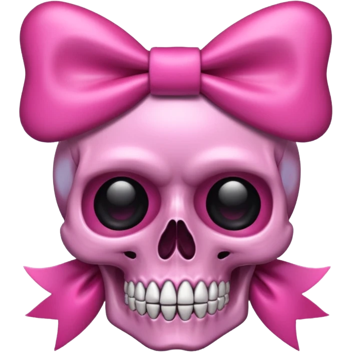 pink skull with a bow emoji