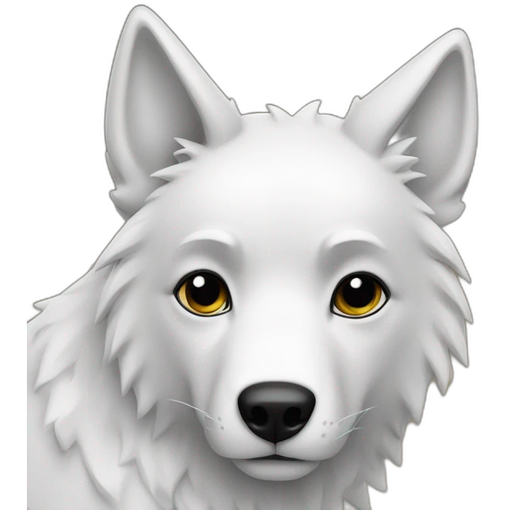 lobo branco com preto  emoji