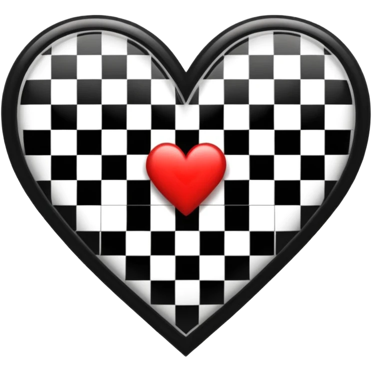 Black and white checkered heart emoji