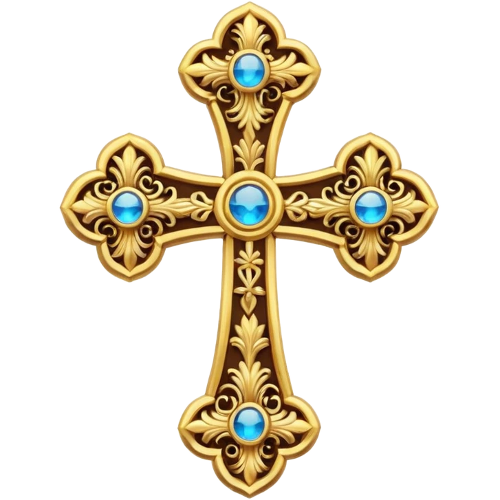 Eastern Orthodox cross. Transparent bakgrundl. emoji