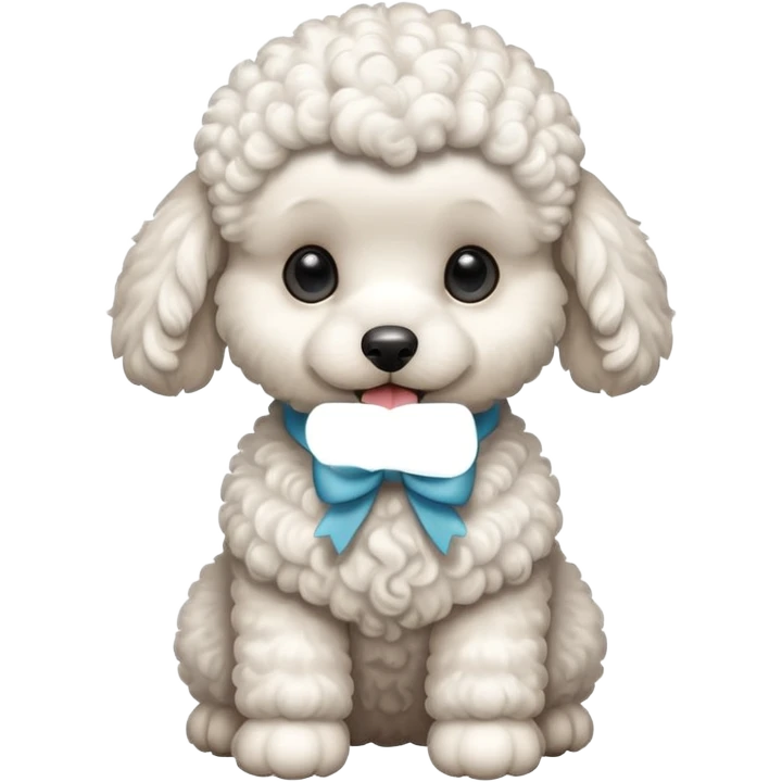 white poodle baby dog emoji