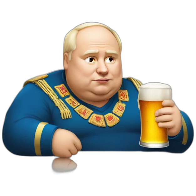 Fat-vladimir-poutine-drinking-beer emoji