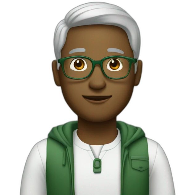 A white ESG expert wears forest-green clothes emoji