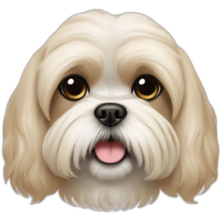 cream colored shih tzu poo with darker ears emoji