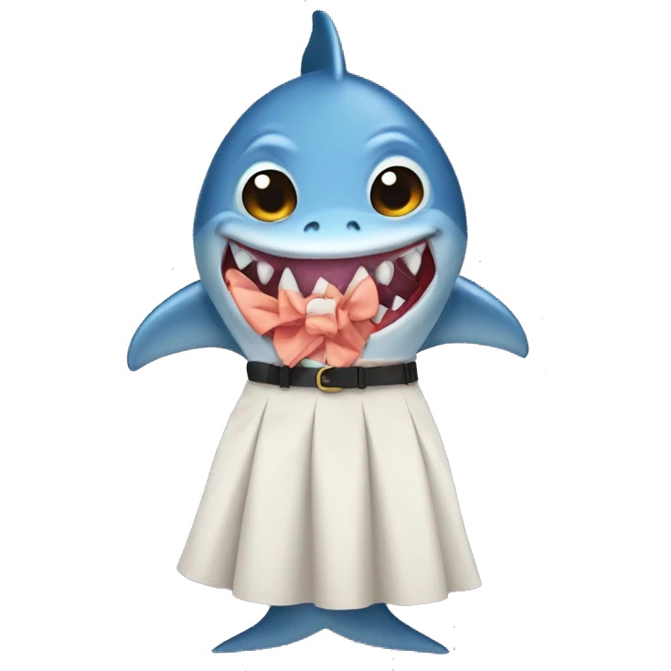 Shark with skirt emoji