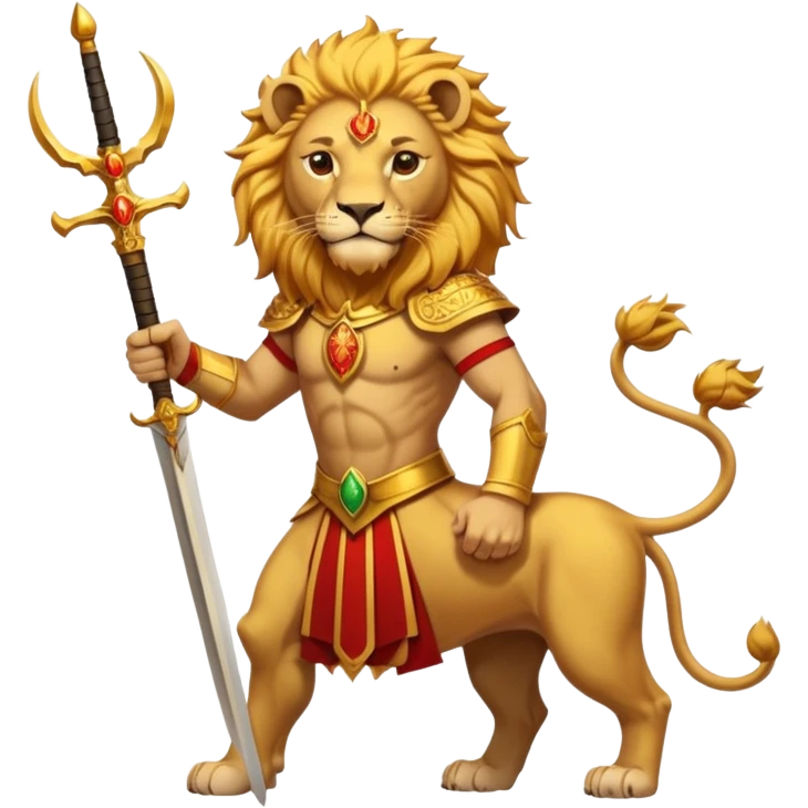 Emoji style pre 1979 Iran Sun and Lion, golden lion with sword, rising sun, flat bold colors emoji